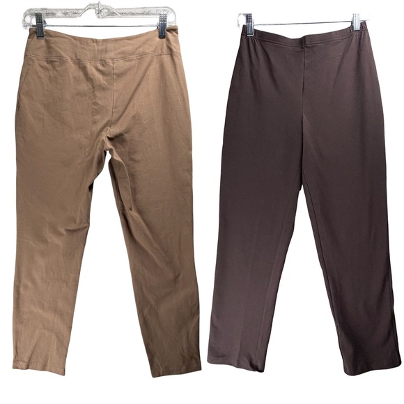 Women with Control Pants - Women with Control Pants Small Petite Brown Tummy Control Stretch Crop 2 Pairs